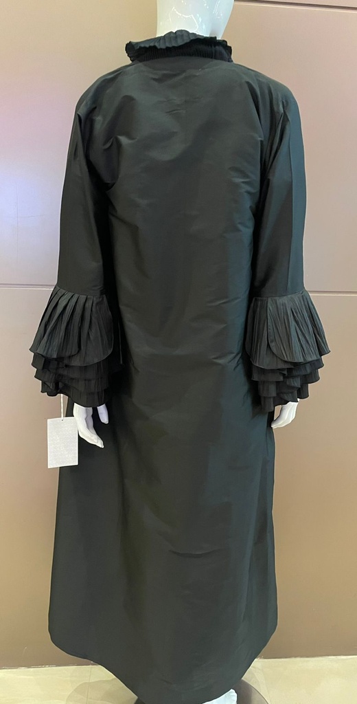 Black 3-piece abaya set with top and trousers
