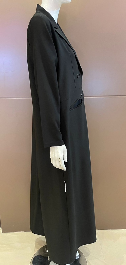 Abaya with a double-breasted coat style