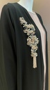 exquisitely crafted Black Embroidered abaya set 