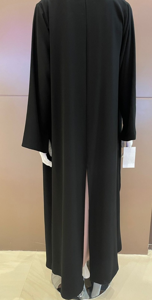 exquisitely crafted Black Embroidered abaya set 