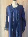 Royal Blue Lace Abaya, Dress And Shaila Set