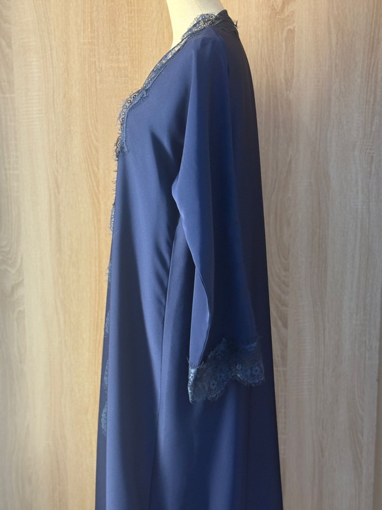 Royal Blue Lace Abaya, Dress And Shaila Set