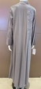 Elegant Grey Embellished Abaya with Intricate Designs