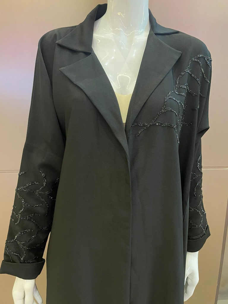 Fashionable Black Abaya with Beads