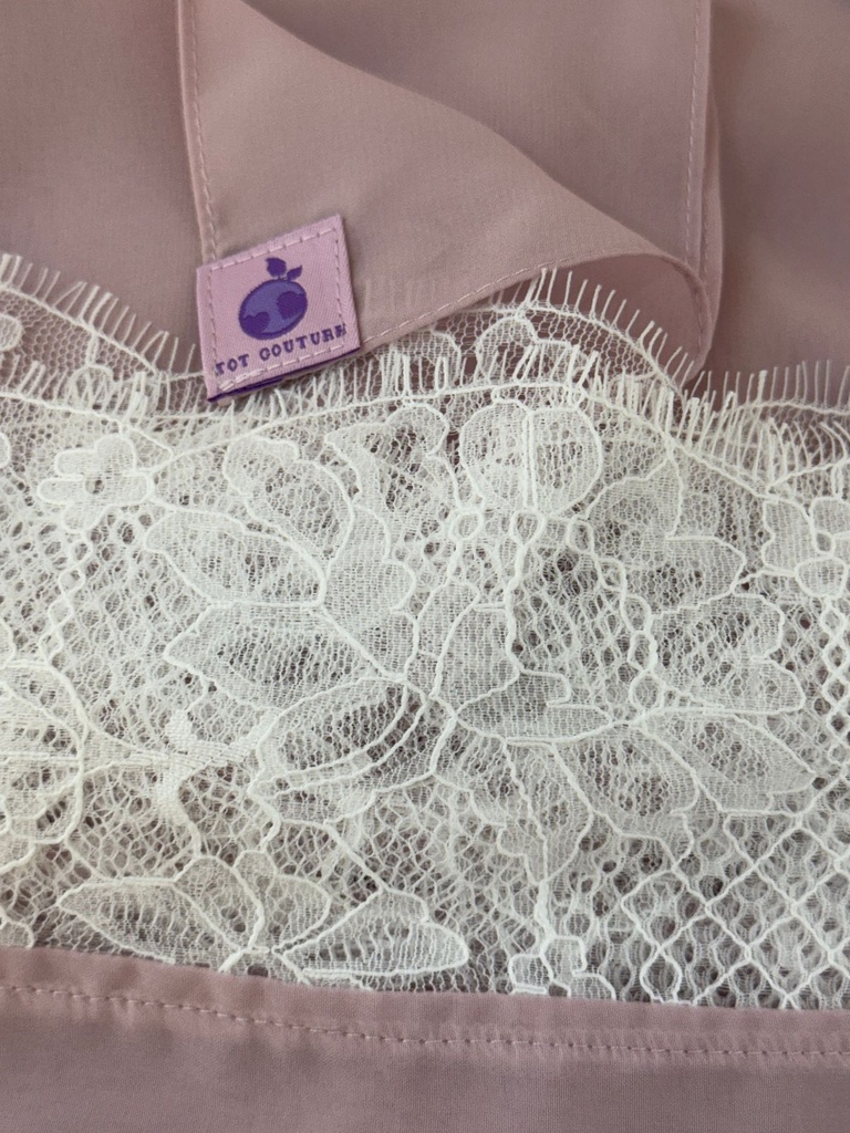 The lady lace light purple abaya