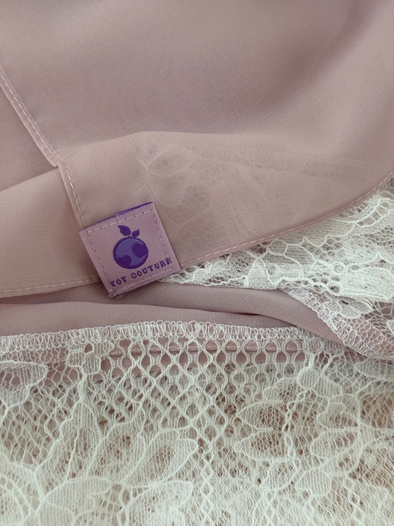 The lady lace light purple abaya