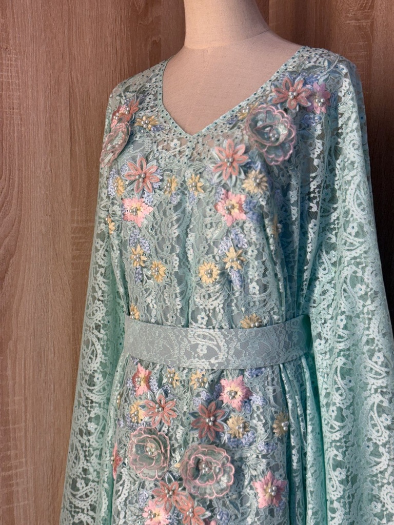 Floral turquoise lace Dress