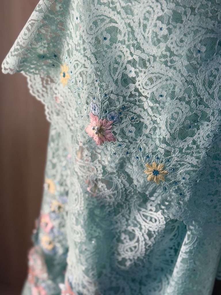 Floral turquoise lace Dress