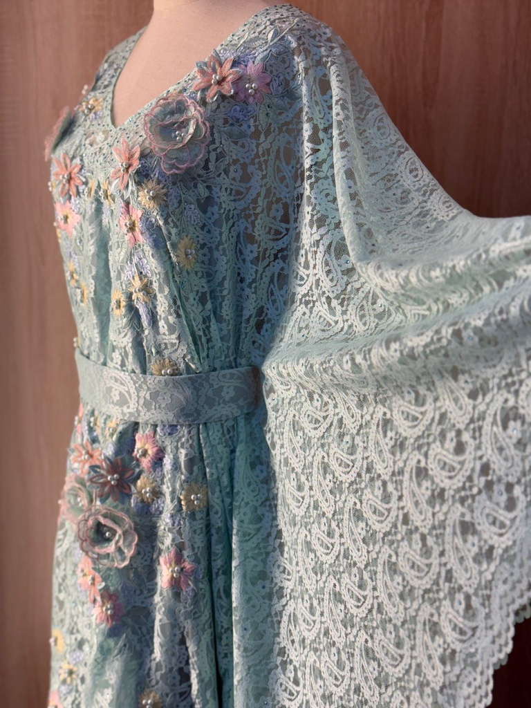 Floral turquoise lace Dress