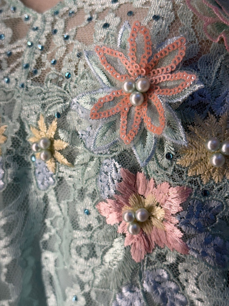 Floral turquoise lace Dress