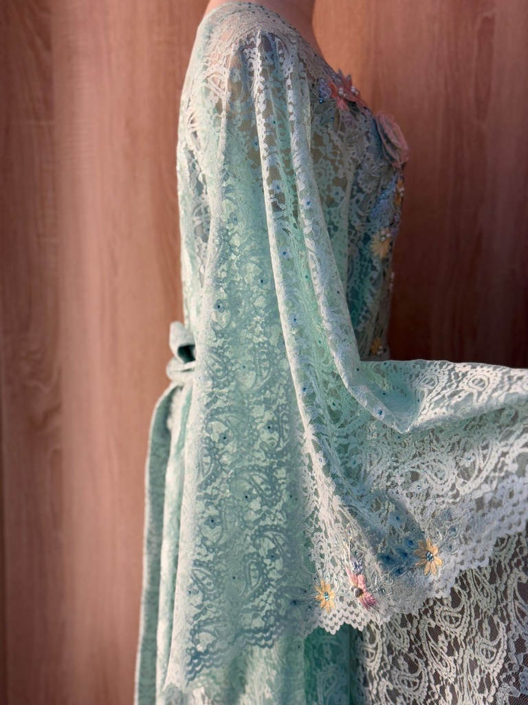 Floral turquoise lace Dress