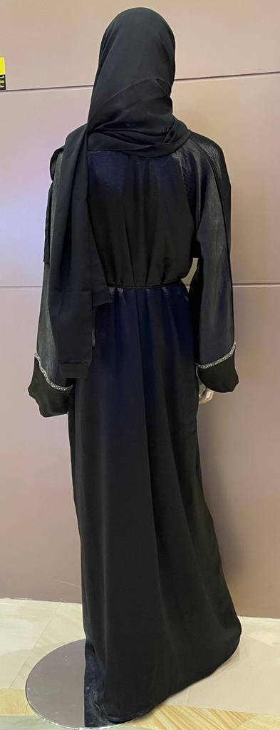 Black Shiny Abaya With Dress And Shaila