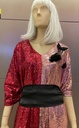 Red-Pink Kaftan with Sequined Embroider