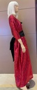 Red-Pink Kaftan with Sequined Embroider