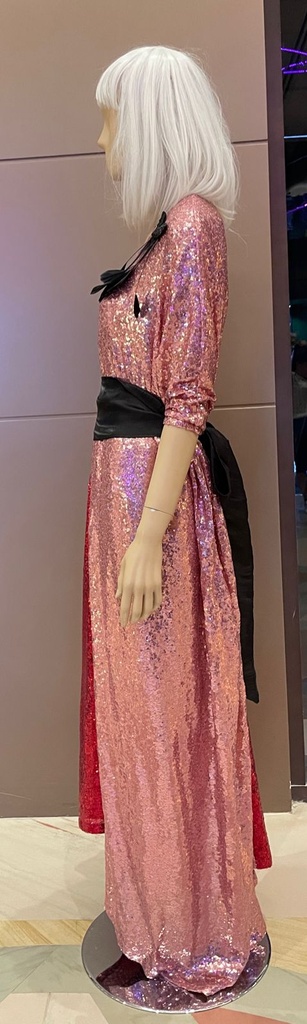 Red-Pink Kaftan with Sequined Embroider