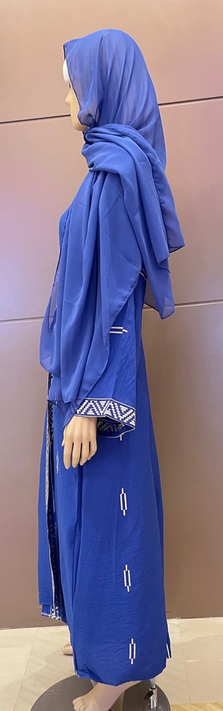 Bright Blue Abaya With Dress And Shaila 
