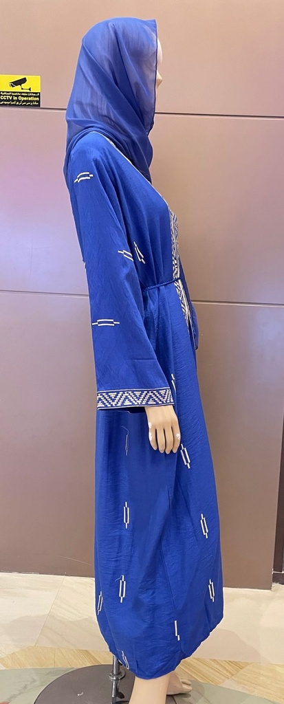Bright Blue Abaya With Dress And Shaila 