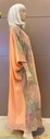 Orange Kaftan Dress With Golden Embroidery