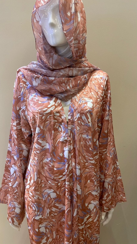FLORALLNE BRONZE ABAYA 
