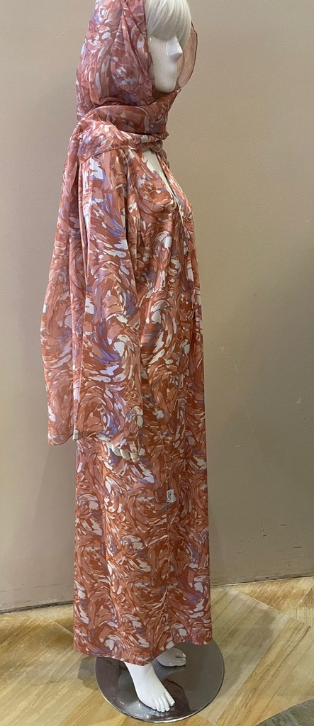 FLORALLNE BRONZE ABAYA 