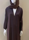 Elegant dark brown open abaya