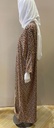Elegant Floral Design in White and Brown ABAYA  
