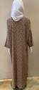 Elegant Floral Design in White and Brown ABAYA  