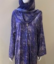 Chic Purple Abaya with an Artistic Marble Pattern