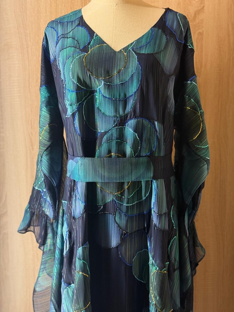 Emerald Ocean Waves Dress