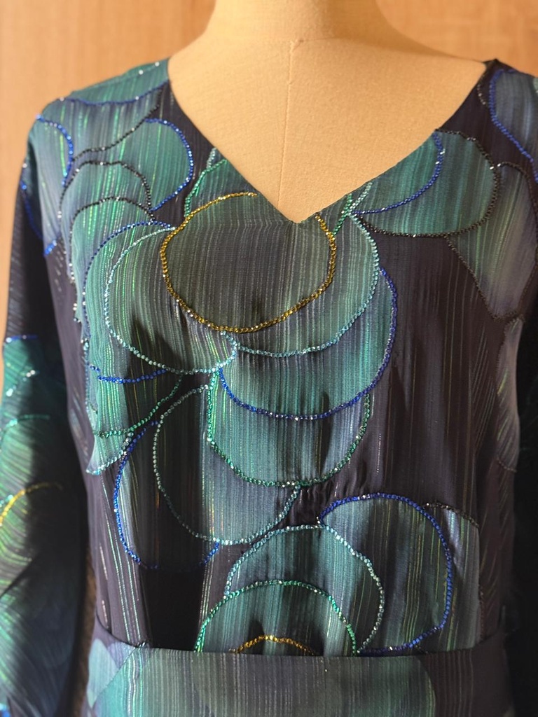 Emerald Ocean Waves Dress