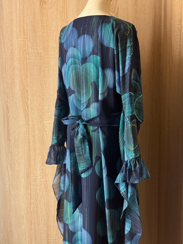 Emerald Ocean Waves Dress