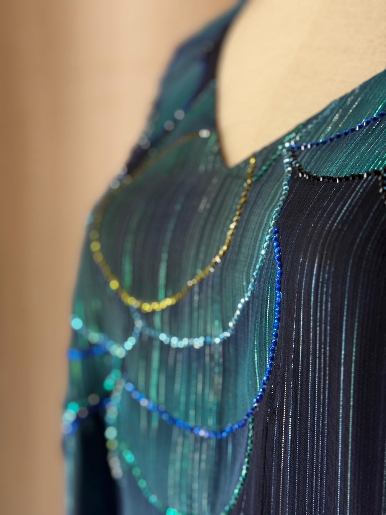 Emerald Ocean Waves Dress