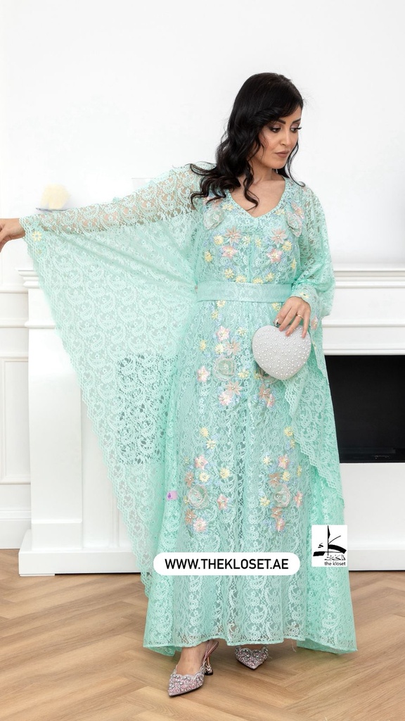 Floral turquoise lace Dress