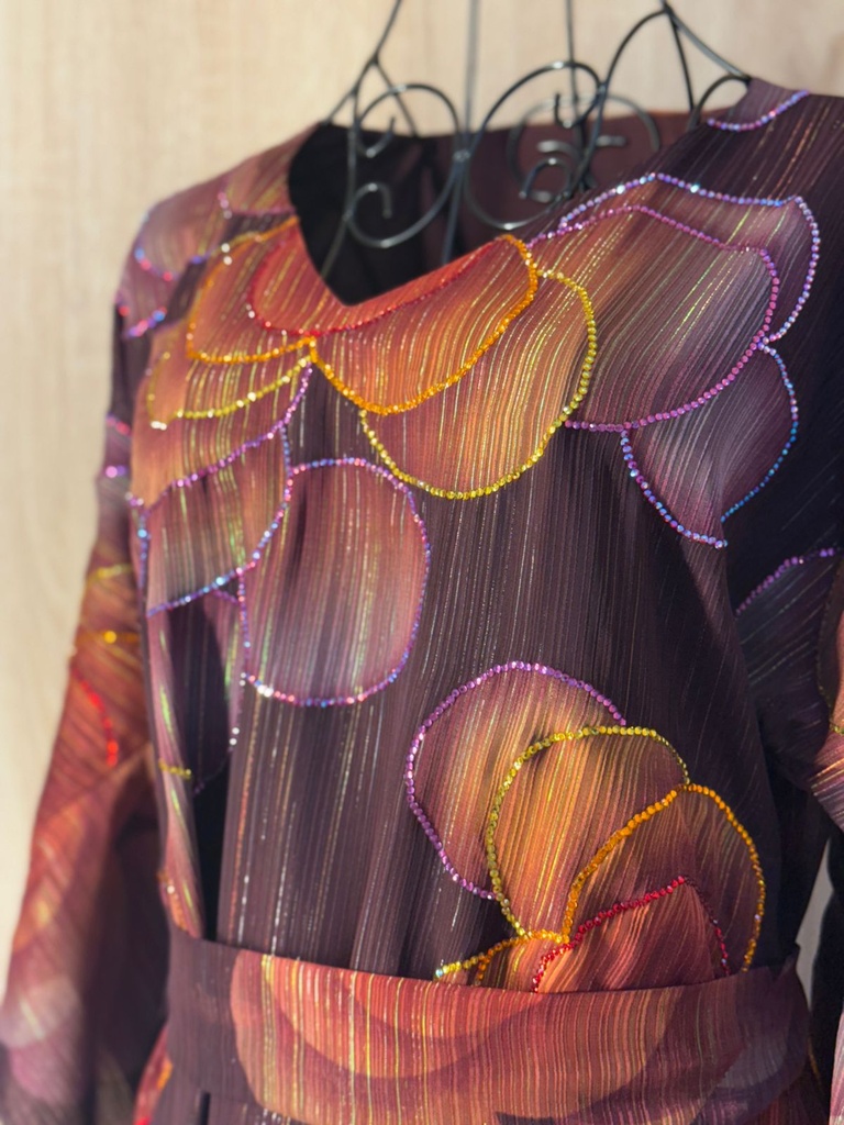 Handcrafted brown Thoub Dress  