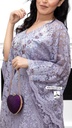 Elegant  grey dress embellished with beads  