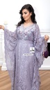 Elegant  grey dress embellished with beads  