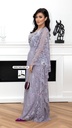 Elegant  grey dress embellished with beads  