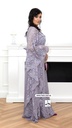 Elegant  grey dress embellished with beads  