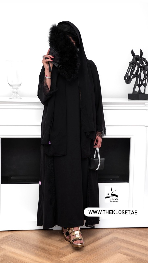 Black lace abaya