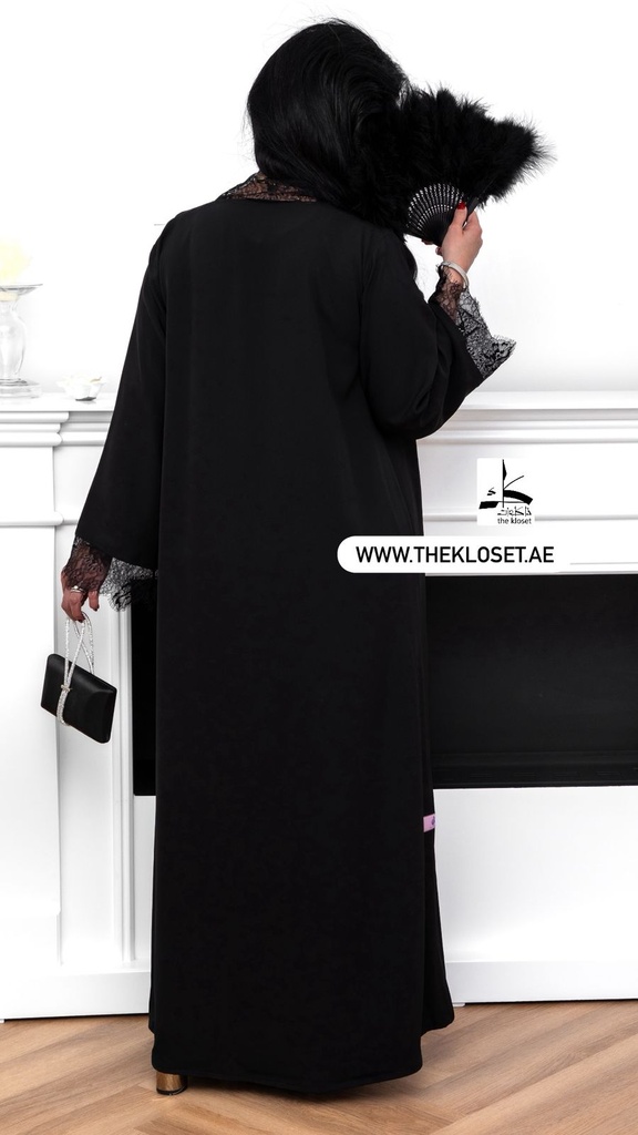 Black lace abaya