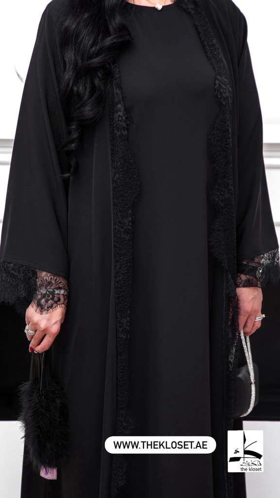 Black lace abaya