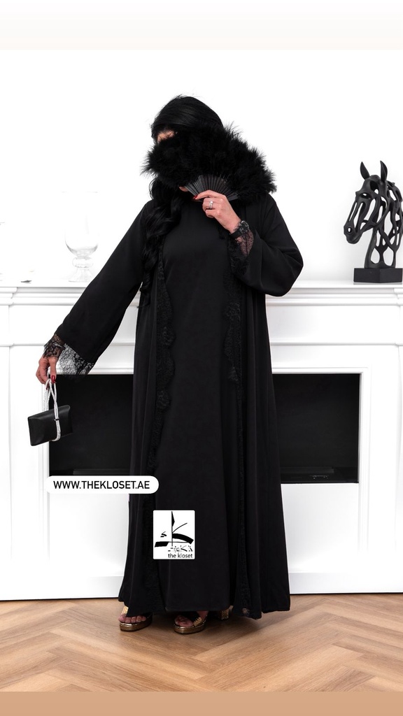 Black lace abaya