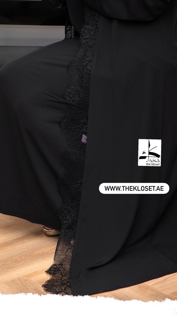 Black lace abaya