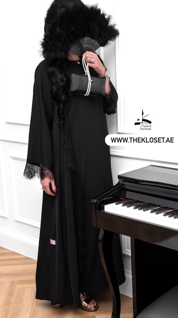 Black lace abaya