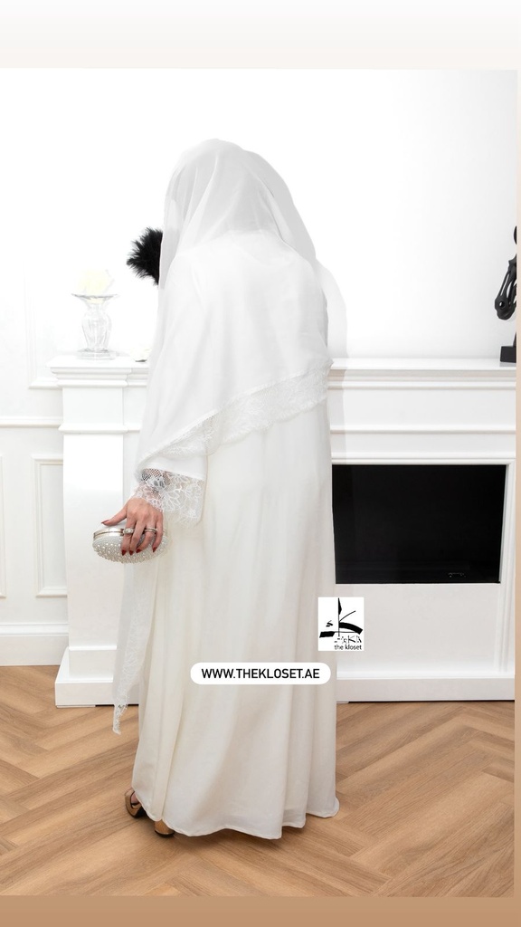 White Lace Abaya
