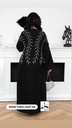 Sliver branches hand beaded black abaya