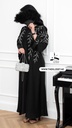 Sliver branches hand beaded black abaya