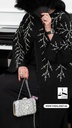 Sliver branches hand beaded black abaya