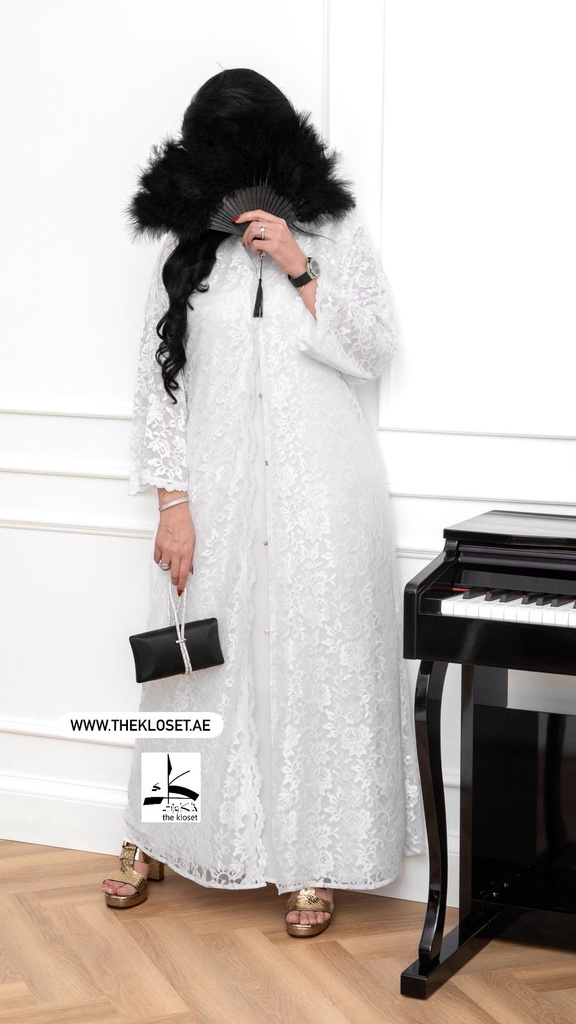 Elegant Lace Abaya With Sheila
