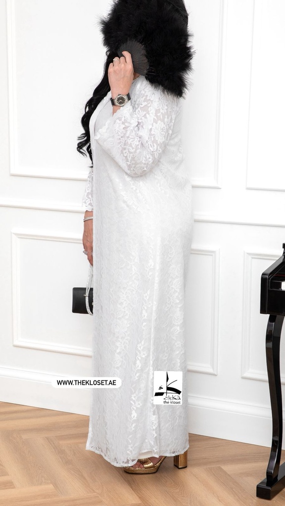 Elegant Lace Abaya With Sheila